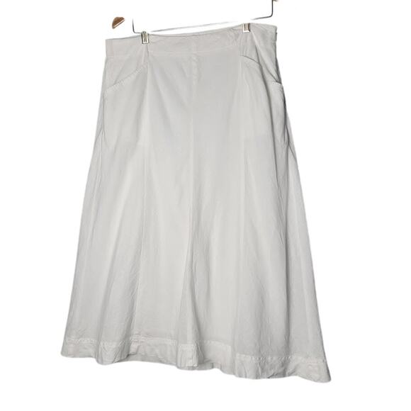J.Jill Love Linen White A-Line Skirt SM Petite 100% Linen Cotton Lined POCKETS - Picture 1 of 12